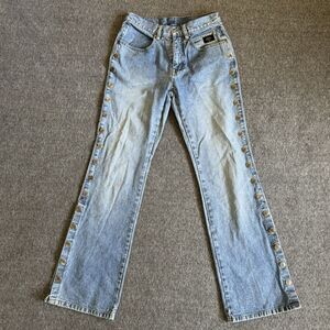 Vtg Y2K Harley Davidson Womens Side Snap Legs Boot Cut Biker Jeans